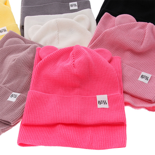 Ensemble automne/printemps fille: bonnet et snood, avec coton, rose, Kajra