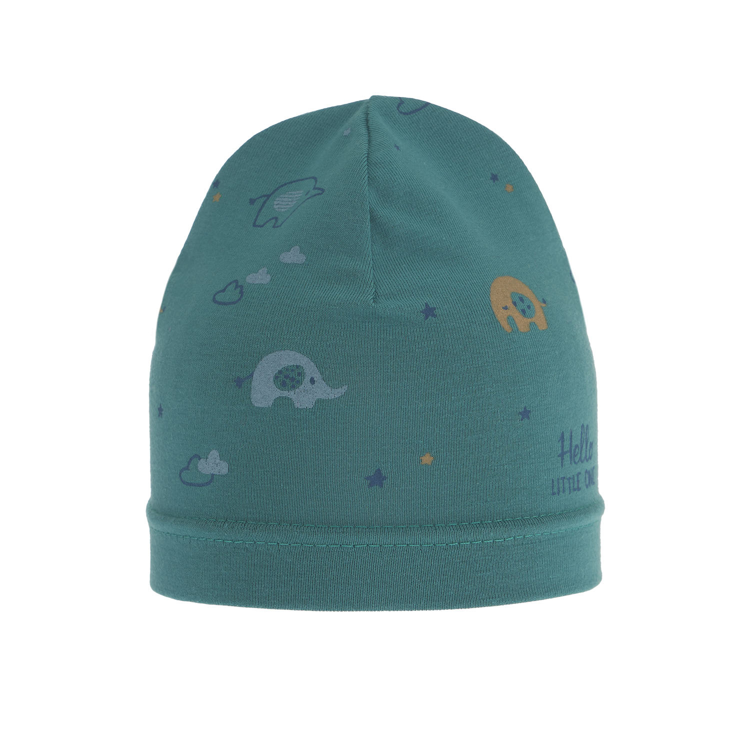 Bonnet automne/printemps garçon, vert émeraude, en coton, Afil