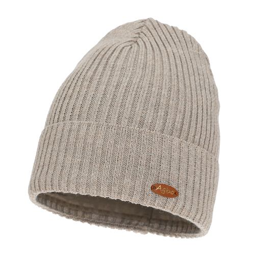 Bonnet d'hiver pour femme, beige, avec laine mérinos Shila