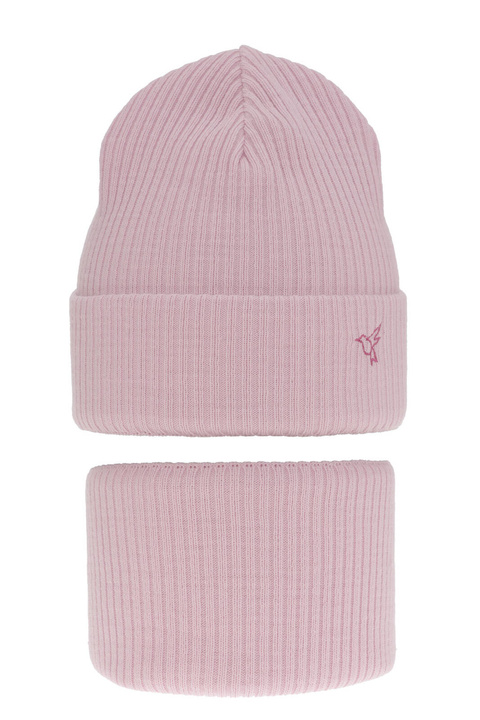 Ensemble d'hiver fille: bonnet et snood, lila, Rosetta