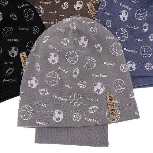 Ensemble automne/printemps garçon: bonnet et snood, kaki, en coton, Paolo