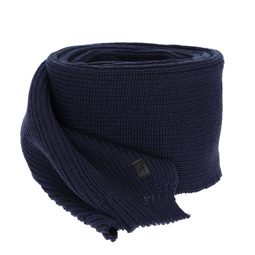Écharpe d'hiver homme, bleu marine, avec laine mérinos Algor