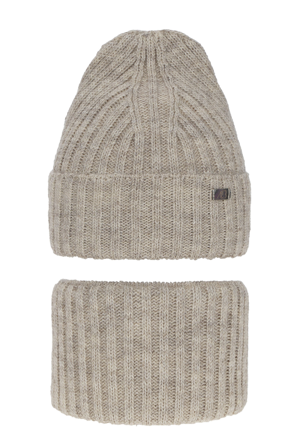 Ensemble d'hiver fille: bonnet et snood, beige, Valentine