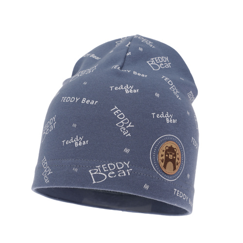 Bonnet automne/printemps garçon, bleu, avec patch, avec imprimé, Tedi