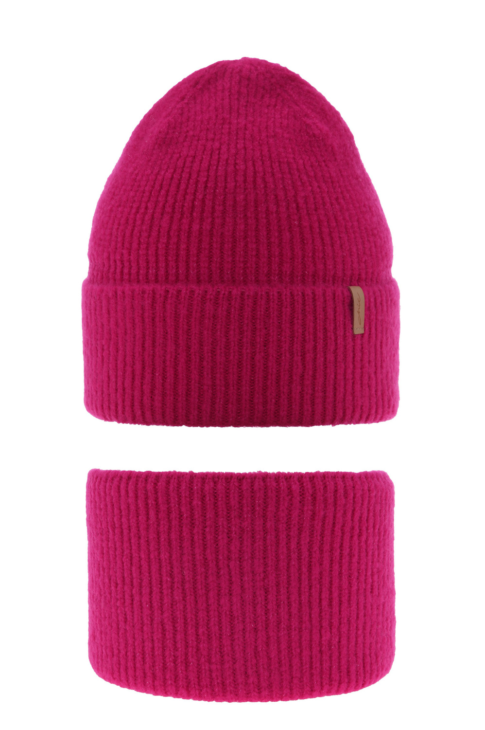 Ensemble d'hiver fille: bonnet et snood, rose, Edila