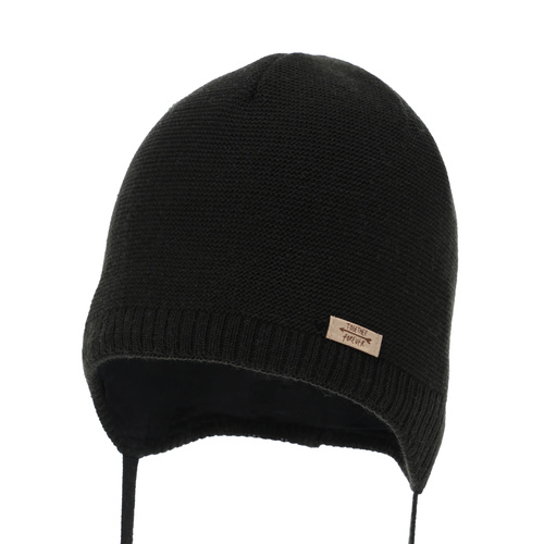 Bonnet automne/printemps fille, noir, avec liens, Svenja