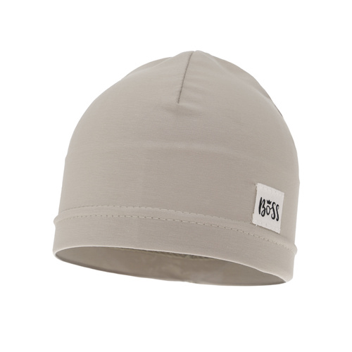 Bonnet automne/printemps garçon, beige foncé, coton, Niki