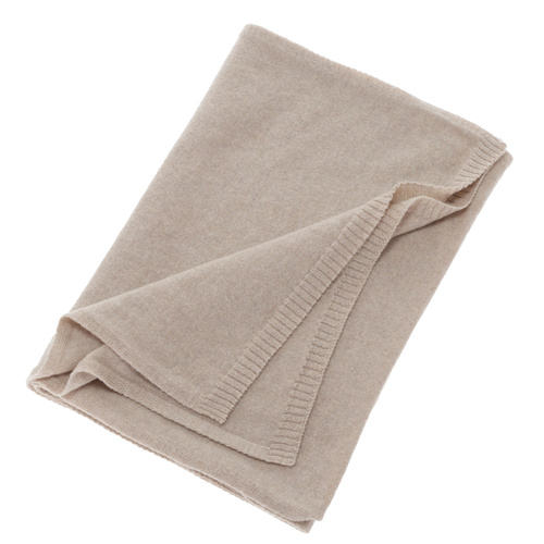 Écharpe d'hiver femme, beige clair, laine mérinos avec cachemire, Irenia