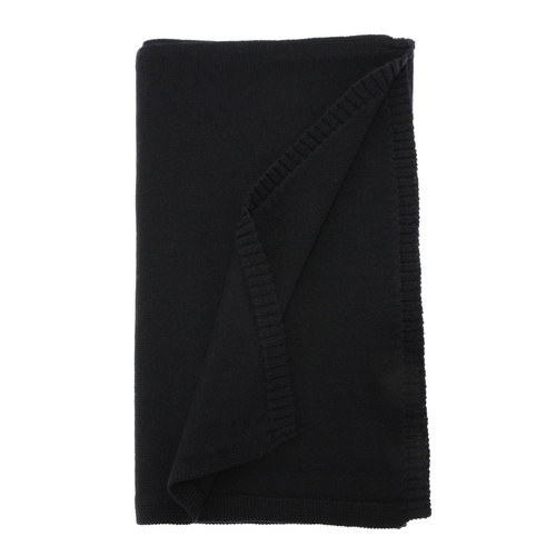 Écharpe d'hiver femme, noir, 100% laine mérinos, Elonia