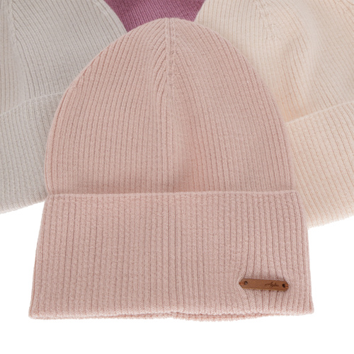Bonnet automne/printemps femme, violette, 100% Laine Mérinos, Flerra