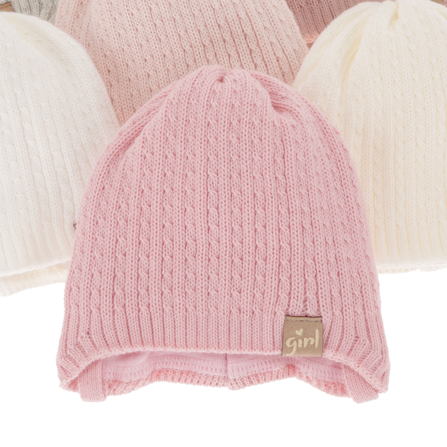 Bonnet automne/printemps fille, rose clair, avec liens, Cheri