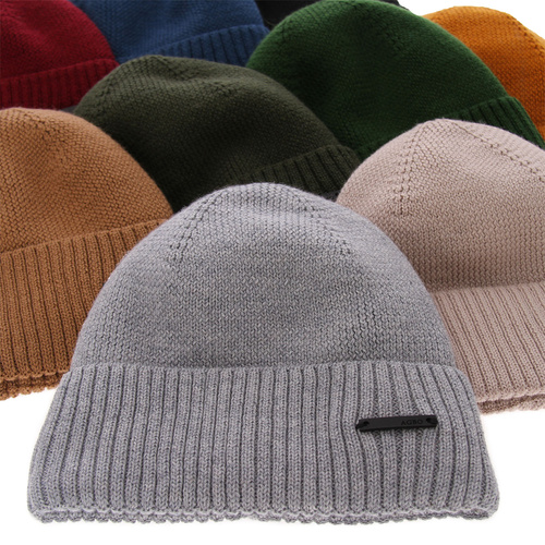 Bonnet d'hiver homme, bleu, avec laine mérinos, Henk