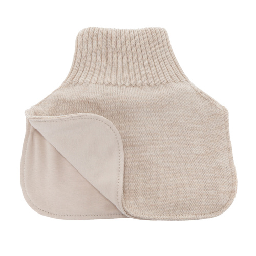 Tour de cou d'hiver garçon, 100% laine mérinos, doublé de coton, beige, Tiket