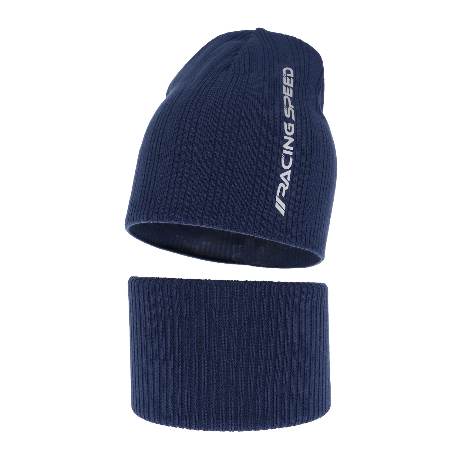 Ensemble automne/printemps garçon: bonnet et snood, avec coton, bleu marine, Kolorado
