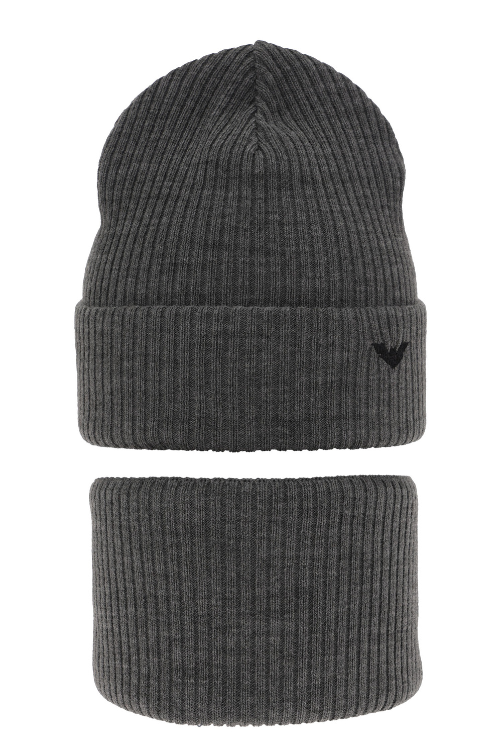 Ensemble d'hiver garçon: bonnet et snood, gris, Romeo