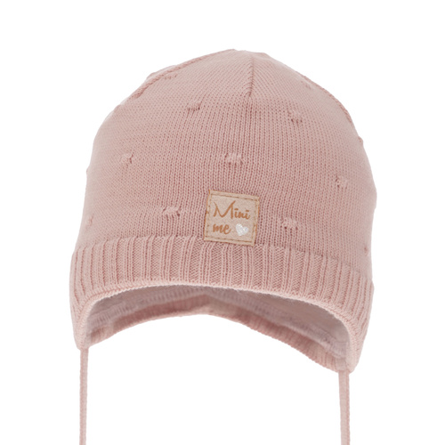 Bonnet automne/printemps fille, rose, avec liens, Celine