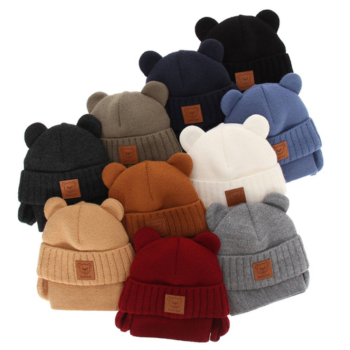 Ensemble d'hiver garçon: bonnet et écharpe, rouge, avec liens, Petit