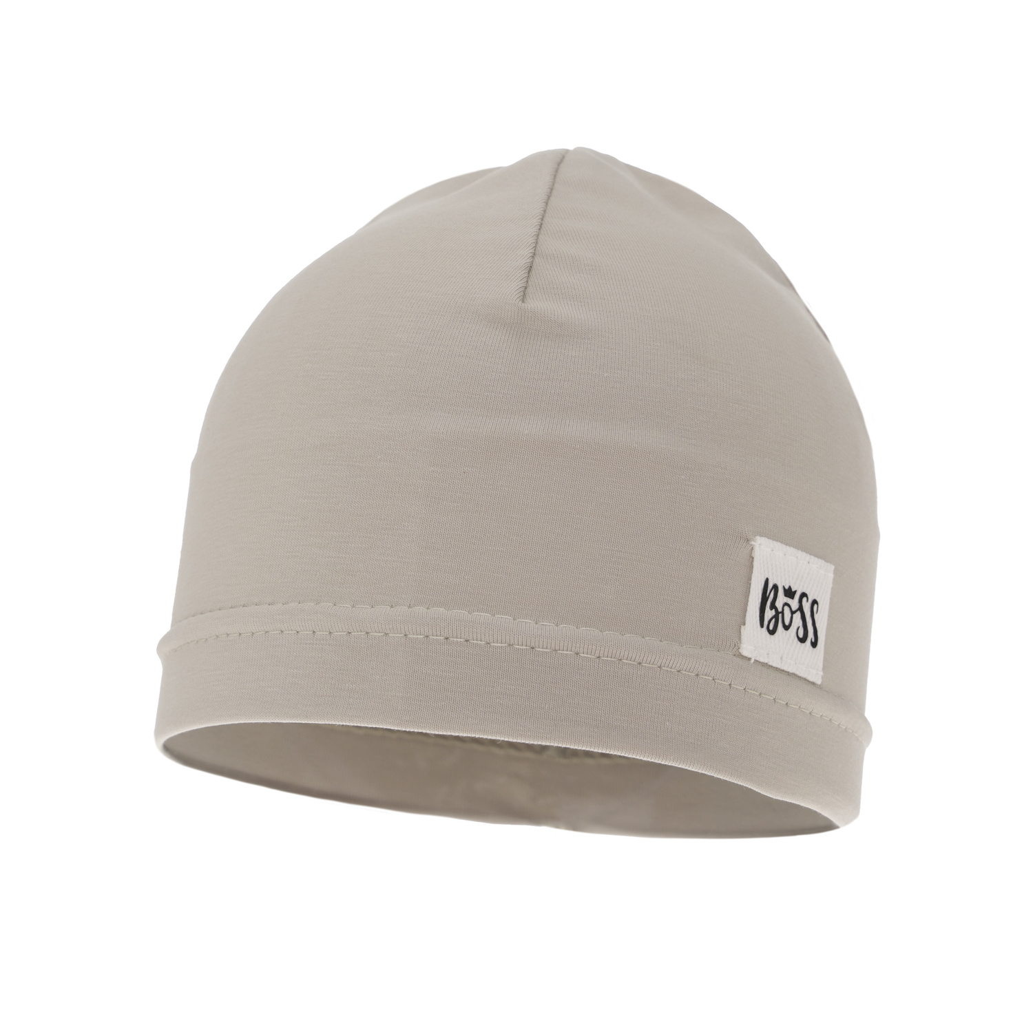 Bonnet automne/printemps garçon, beige foncé, coton, Niki