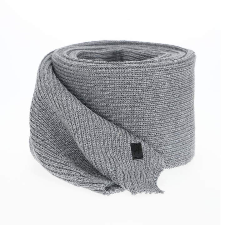 Écharpe d'hiver homme, gris, avec laine mérinos Algor