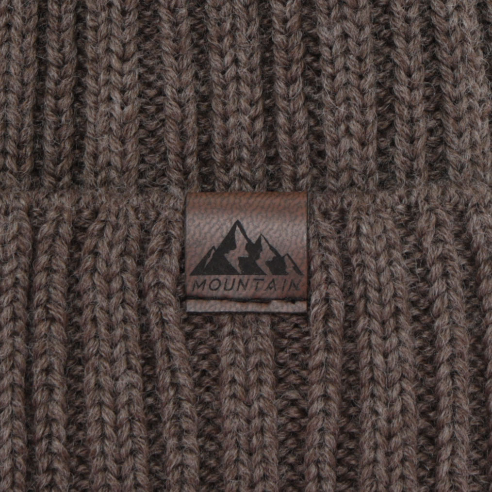 Bonnet d'hiver homme, beige foncé, avec laine mérinos, Huno