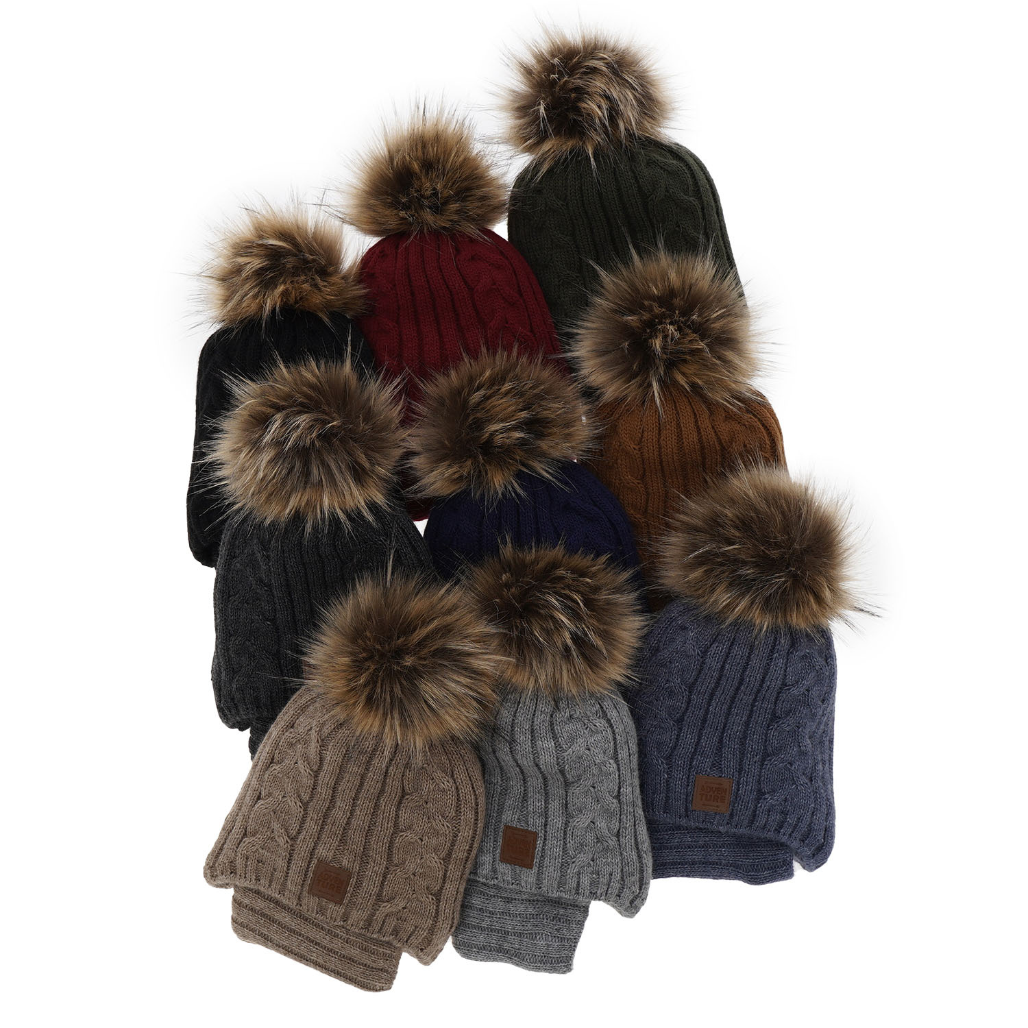 Ensemble d'hiver garçon: bonnet et snood, bleu, avec pompon, Casper