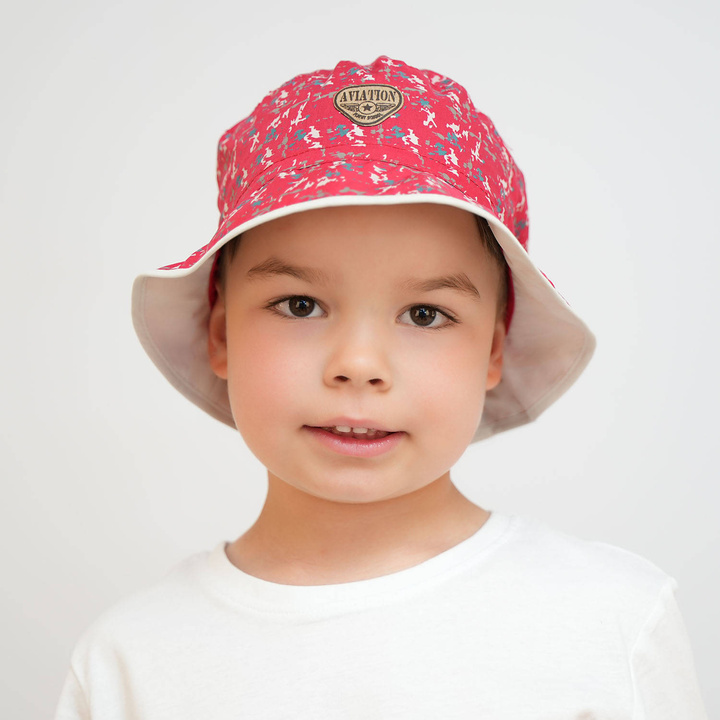 Chapeau garçon, automne/printemps, rouge, en coton, Aviation