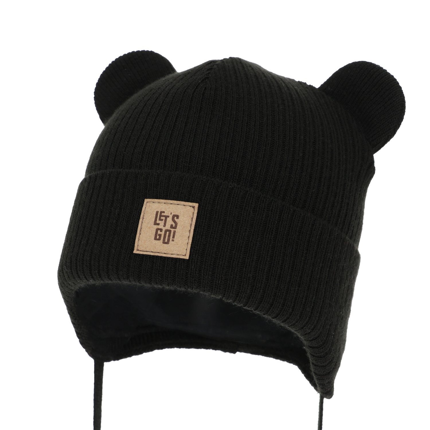 Bonnet d'automne, de printemps pour garçon, noir, à oreilles Dewin