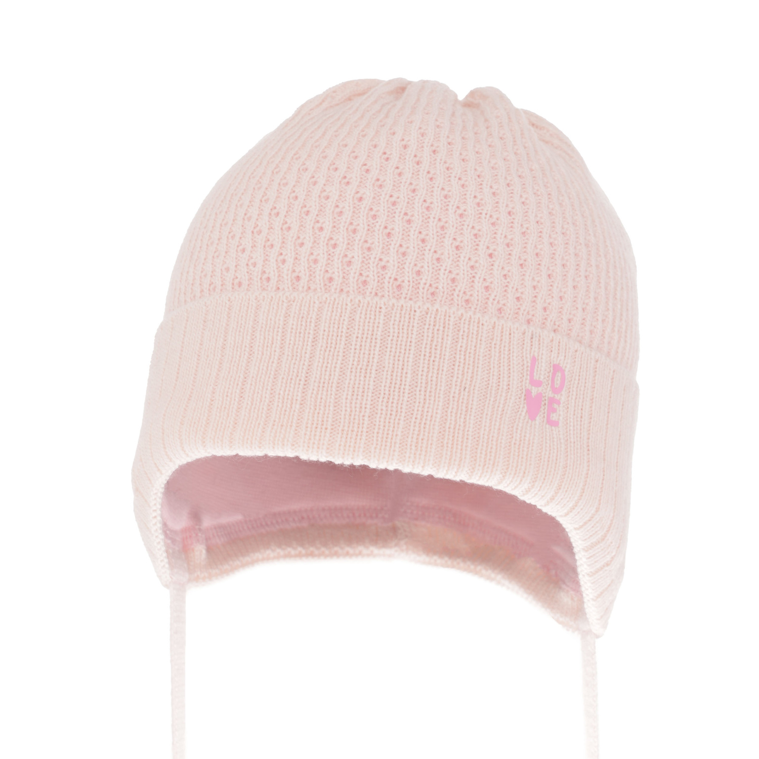 Bonnet automne/printemps fille, rose, avec liens, Camilla