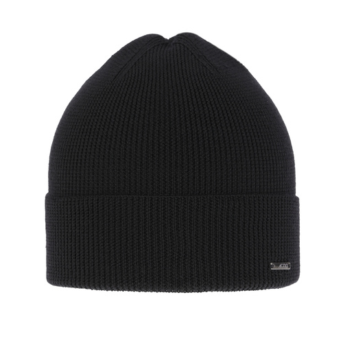 Bonnet d'hiver/automne homme, noir, avec laine mérinos, Memfis
