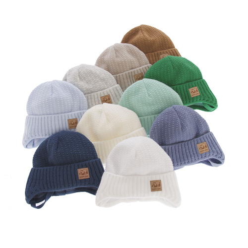 Bonnet automne/printemps garçon, crème, avec liens, Todi