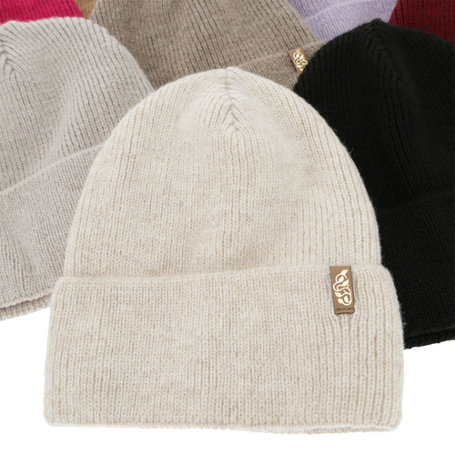 Bonnet d'hiver femme, amarante, avec laine mérinos, Tahoe