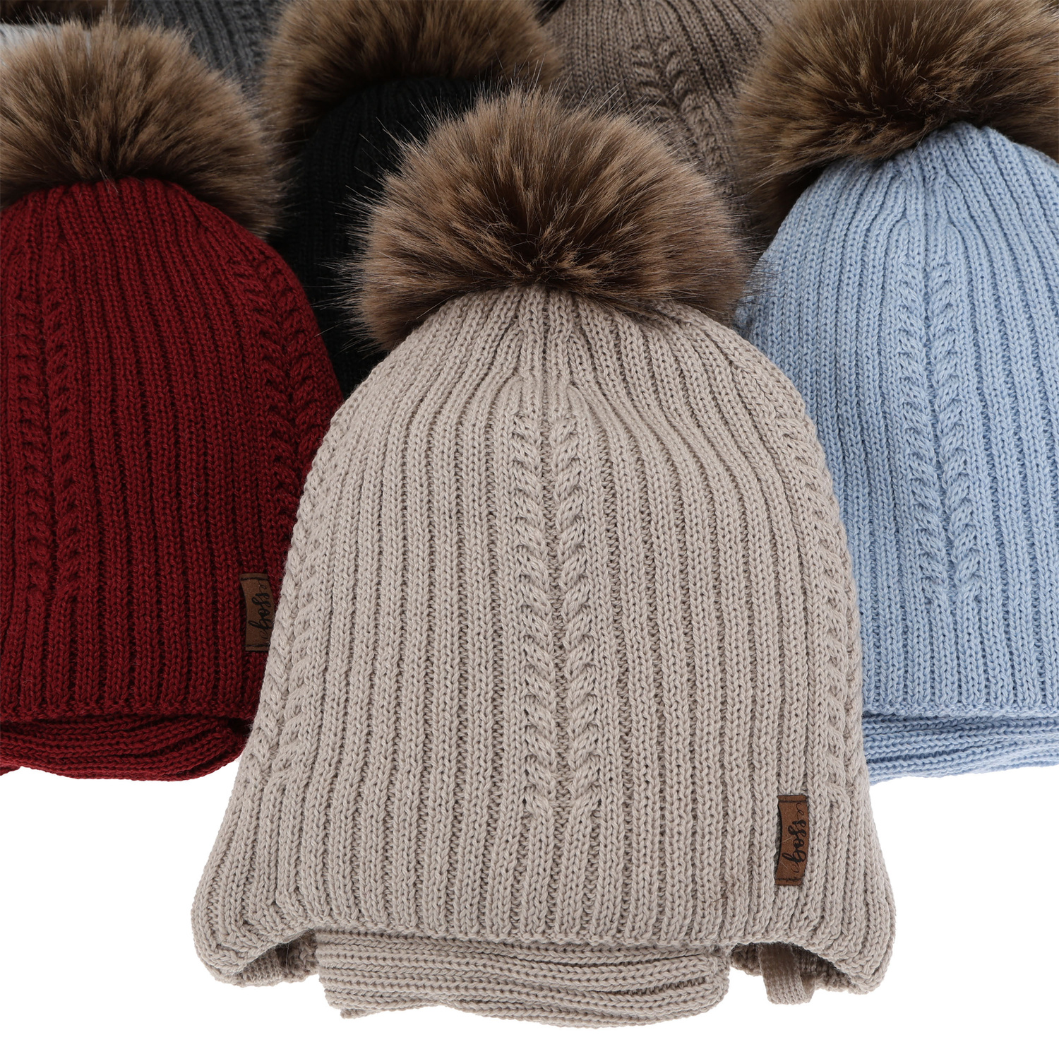 Ensemble d'hiver garçon: bonnet et snood, noir, avec laine mérinos, avec liens, Zongo