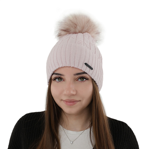 Bonnet d'hiver femme, camel, avec laine mérinos, Talaria