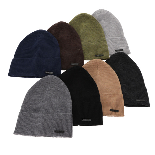 Bonnet automne/printemps homme, brun, avec laine mérinos, Fleur