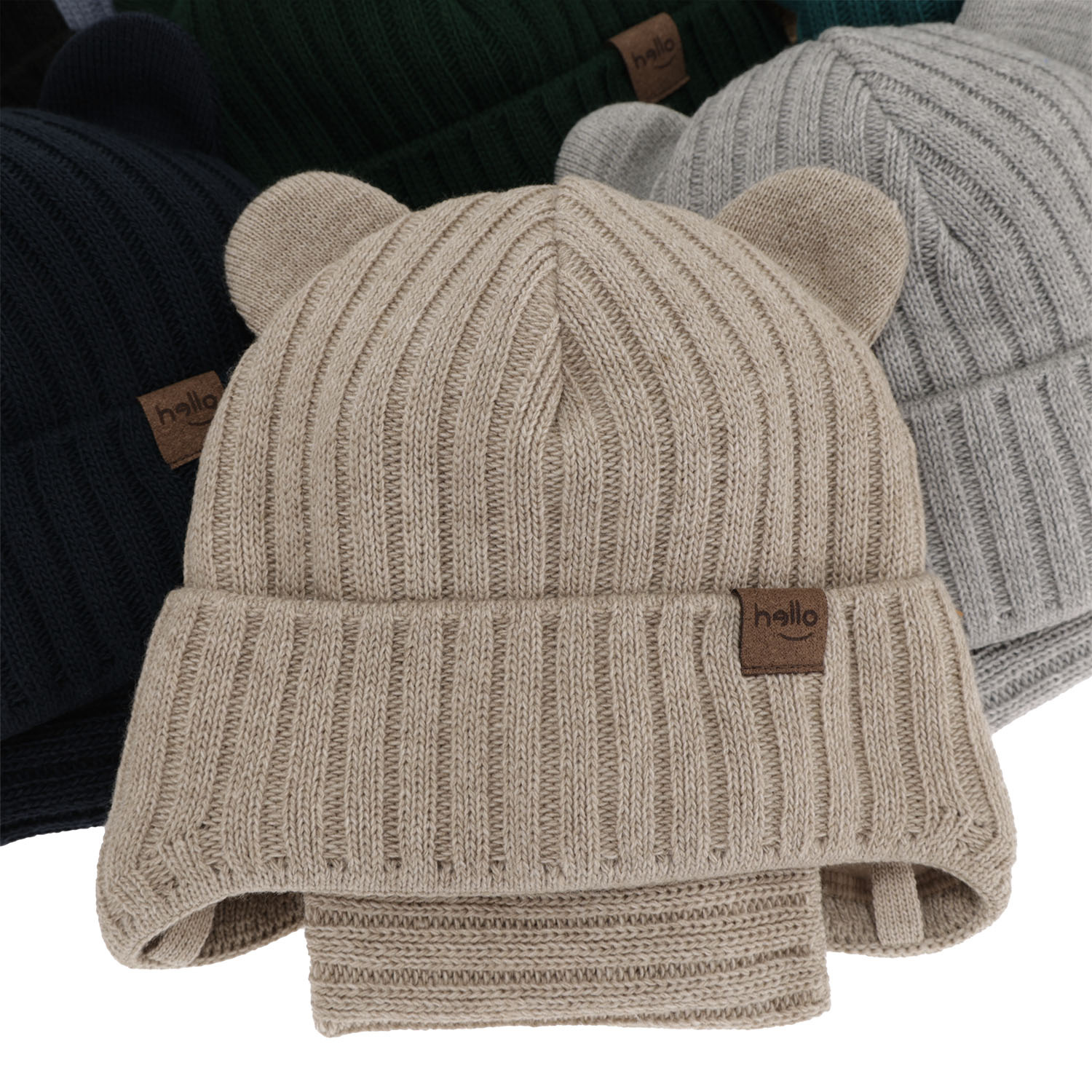 Ensemble d'hiver garçon: bonnet et snood, noir, Ferven