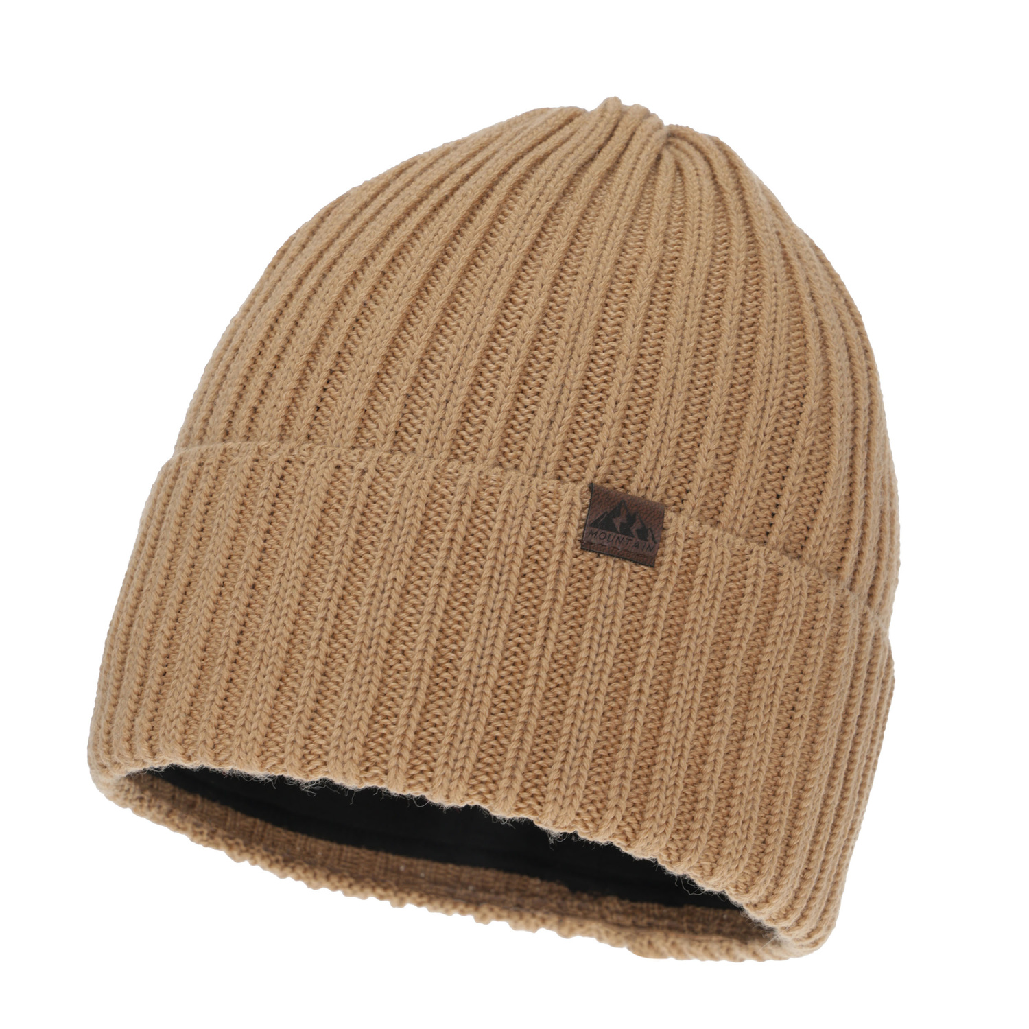 Bonnet d'hiver homme, camel, avec laine mérinos, Huno