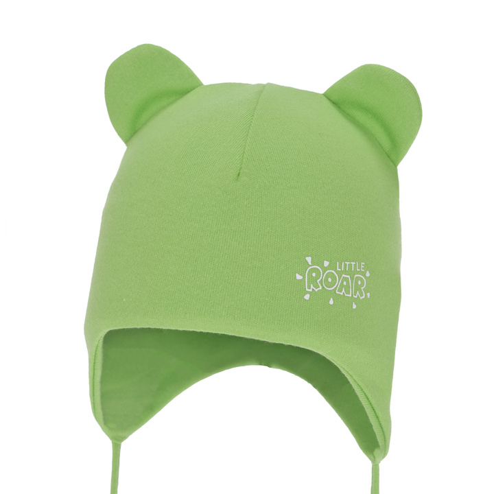 Bonnet automne/printemps garçon, vert, en coton, avec liens, Alrik