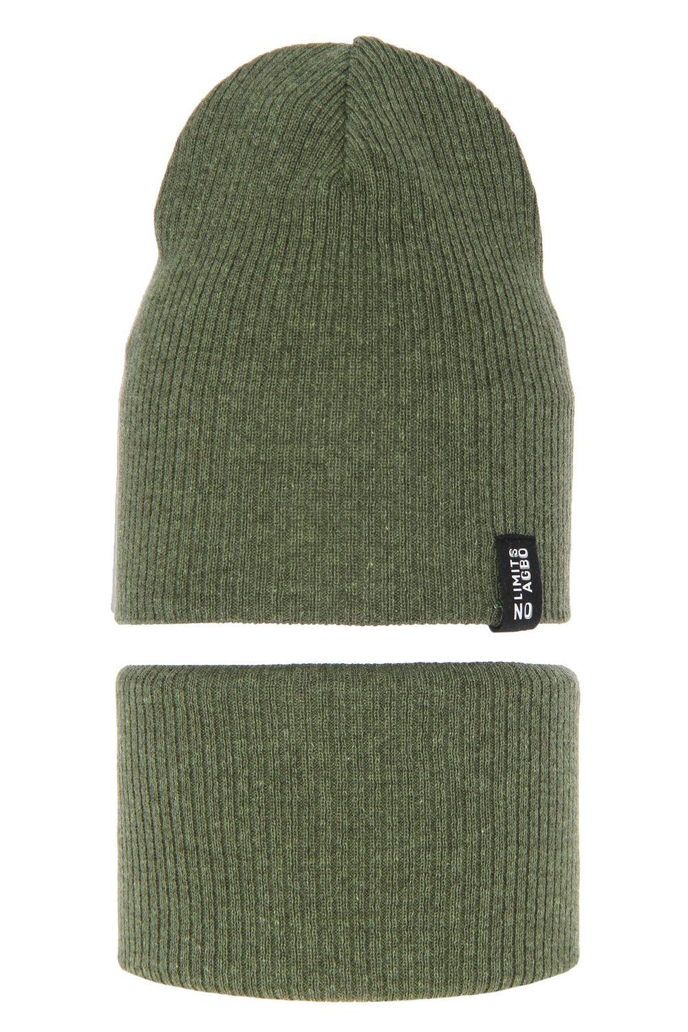 Ensemble automne/printemps garçon: bonnet et snood, avec coton, khaki, Tunis
