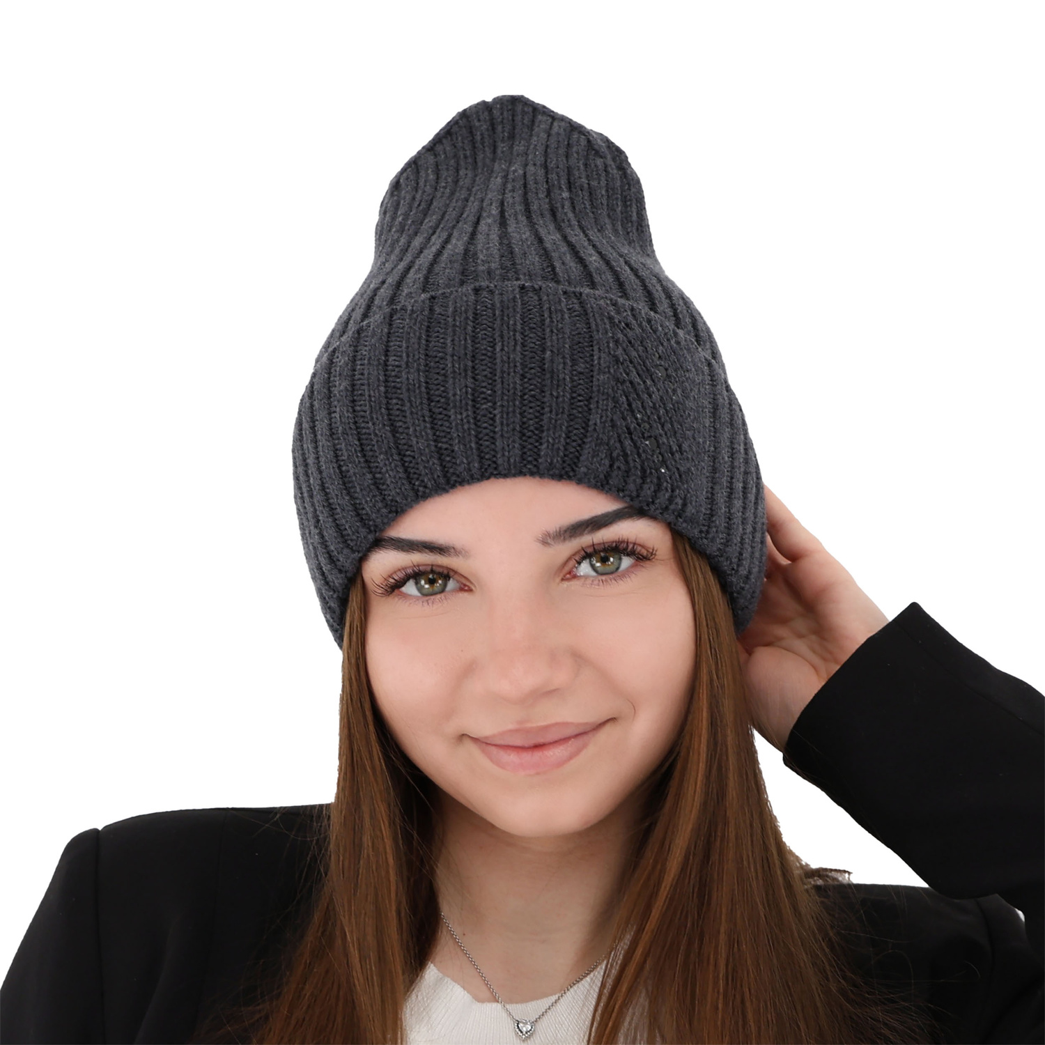 Bonnet d'hiver femme, beige, avec laine mérinos, Ariga