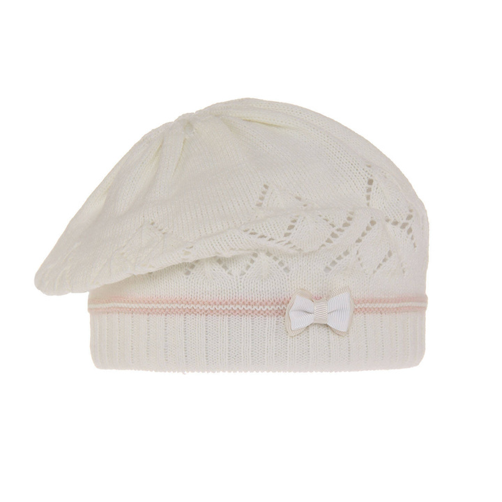Beret automne/printemps fille, crème, Bibi