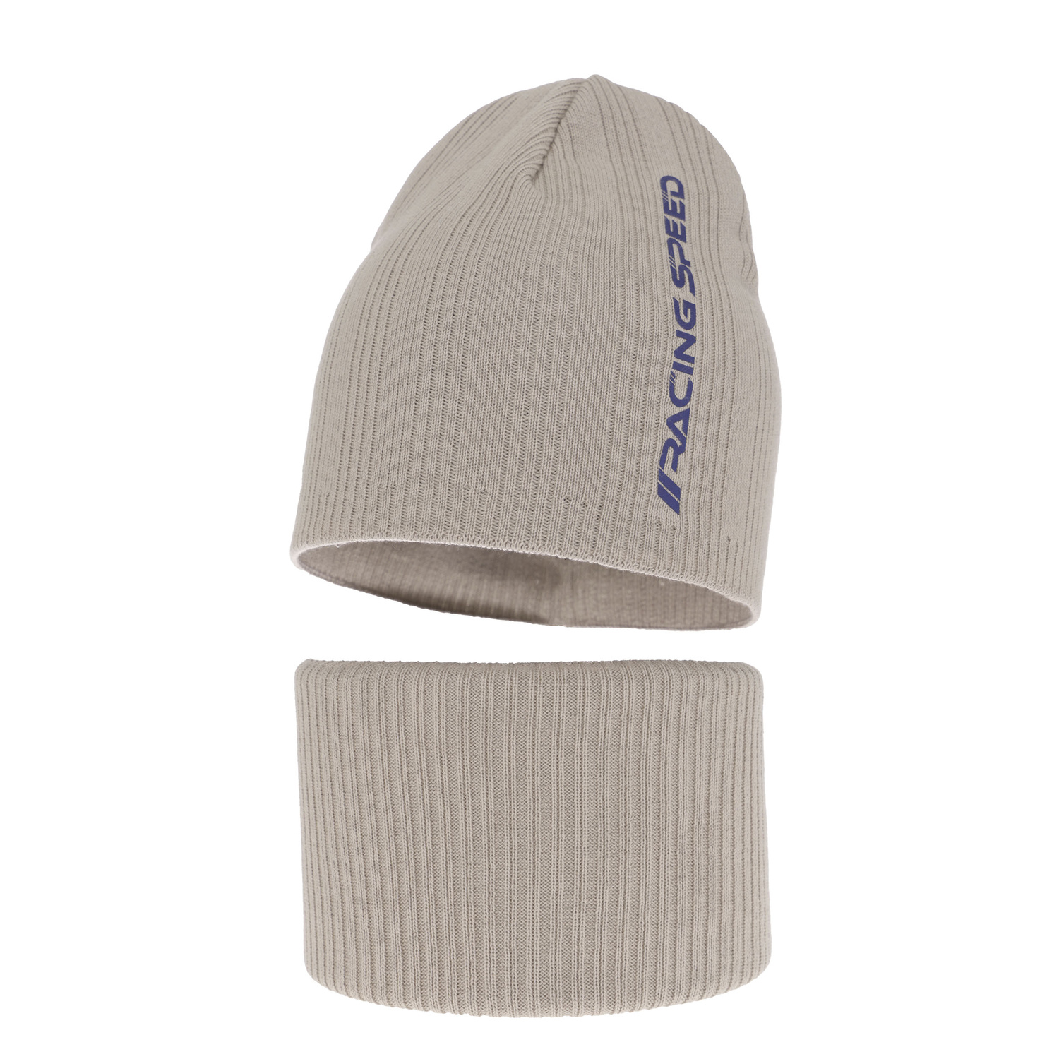 Ensemble automne/printemps garçon: bonnet et snood, avec coton, beige, Kolorado