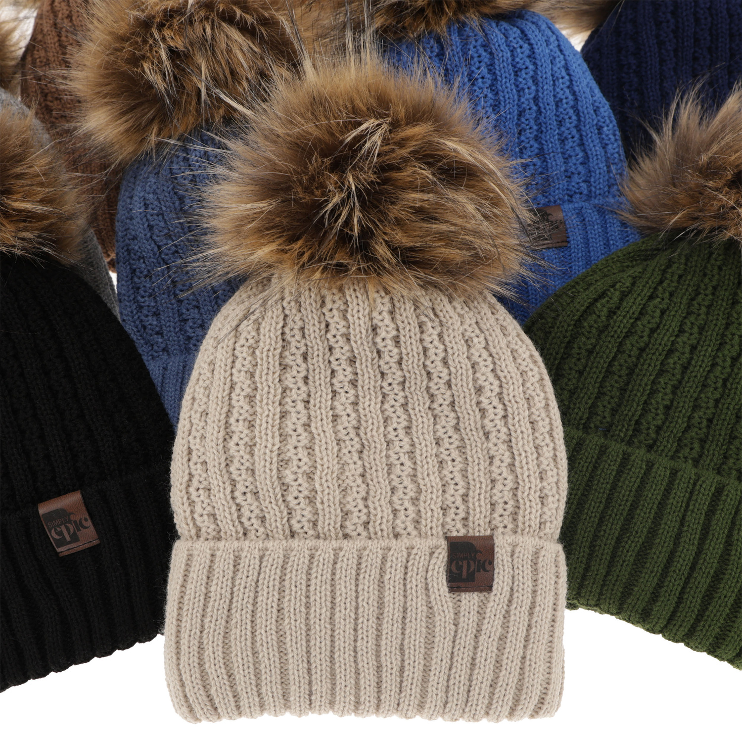 Ensemble d'hiver garçon: bonnet et snood, beige, avec pompon, Lars