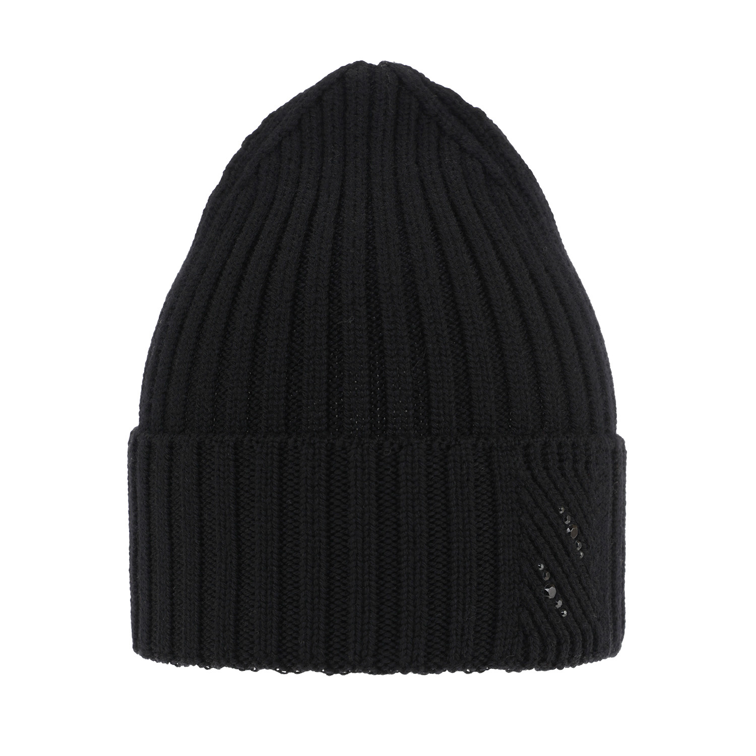 Bonnet d'hiver femme, noir, avec laine mérinos, Ariga