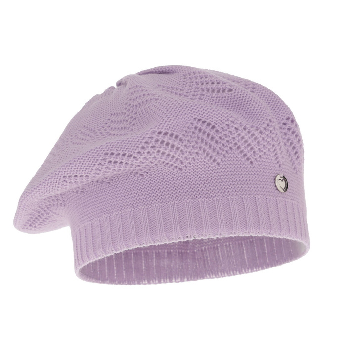 Beret automne/printemps fille, violet, ajouré, Filadelfia