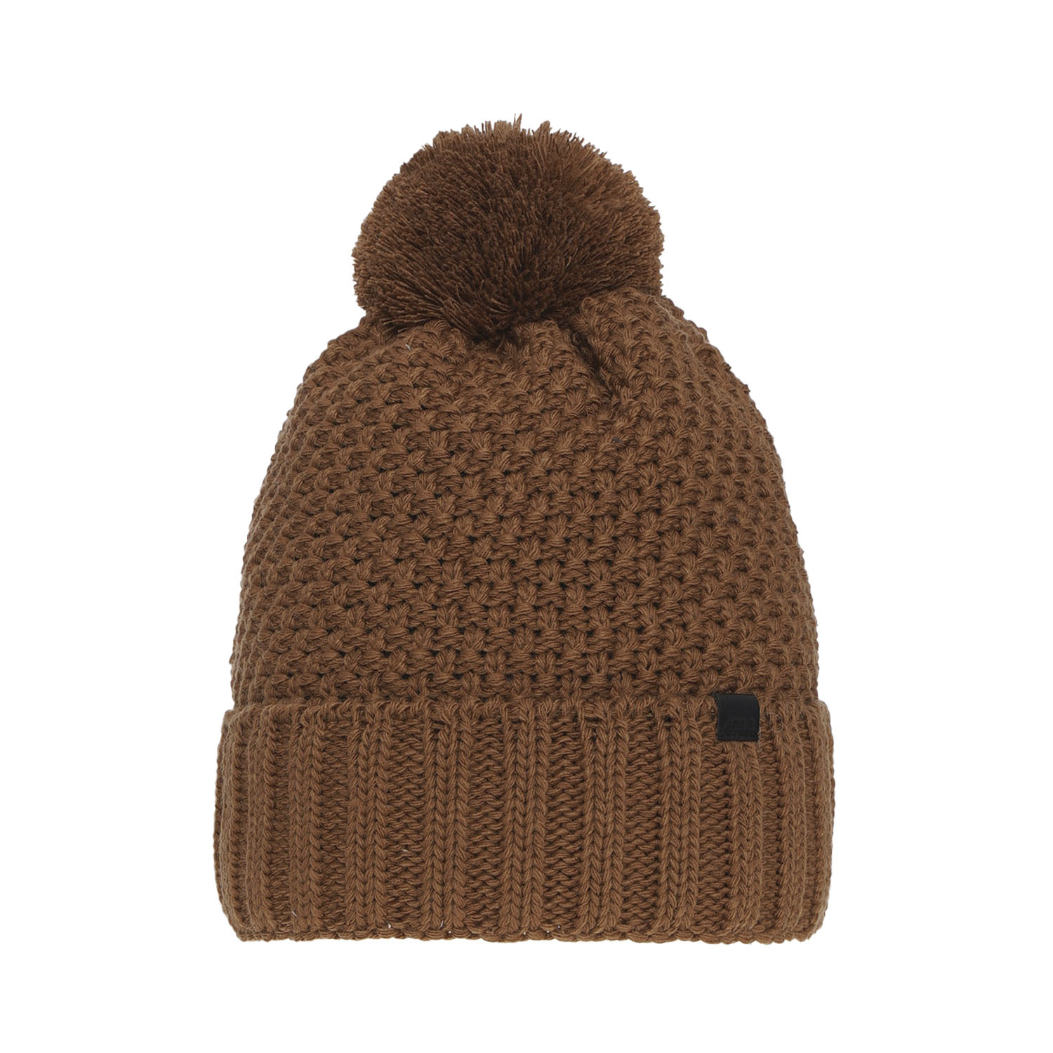 Bonnet d'hiver garçon, camel, avec pompon, Polins