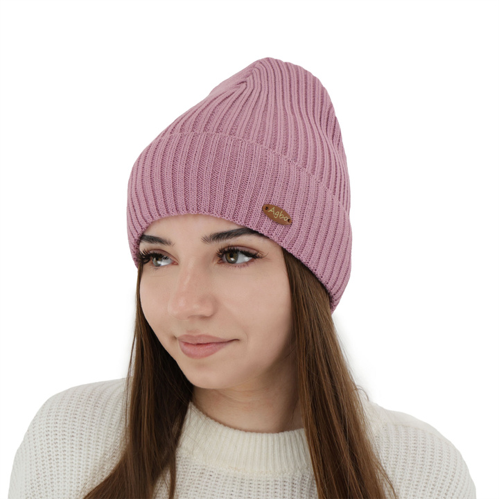 Bonnet d'hiver pour femme, violet, avec laine mérinos Shila