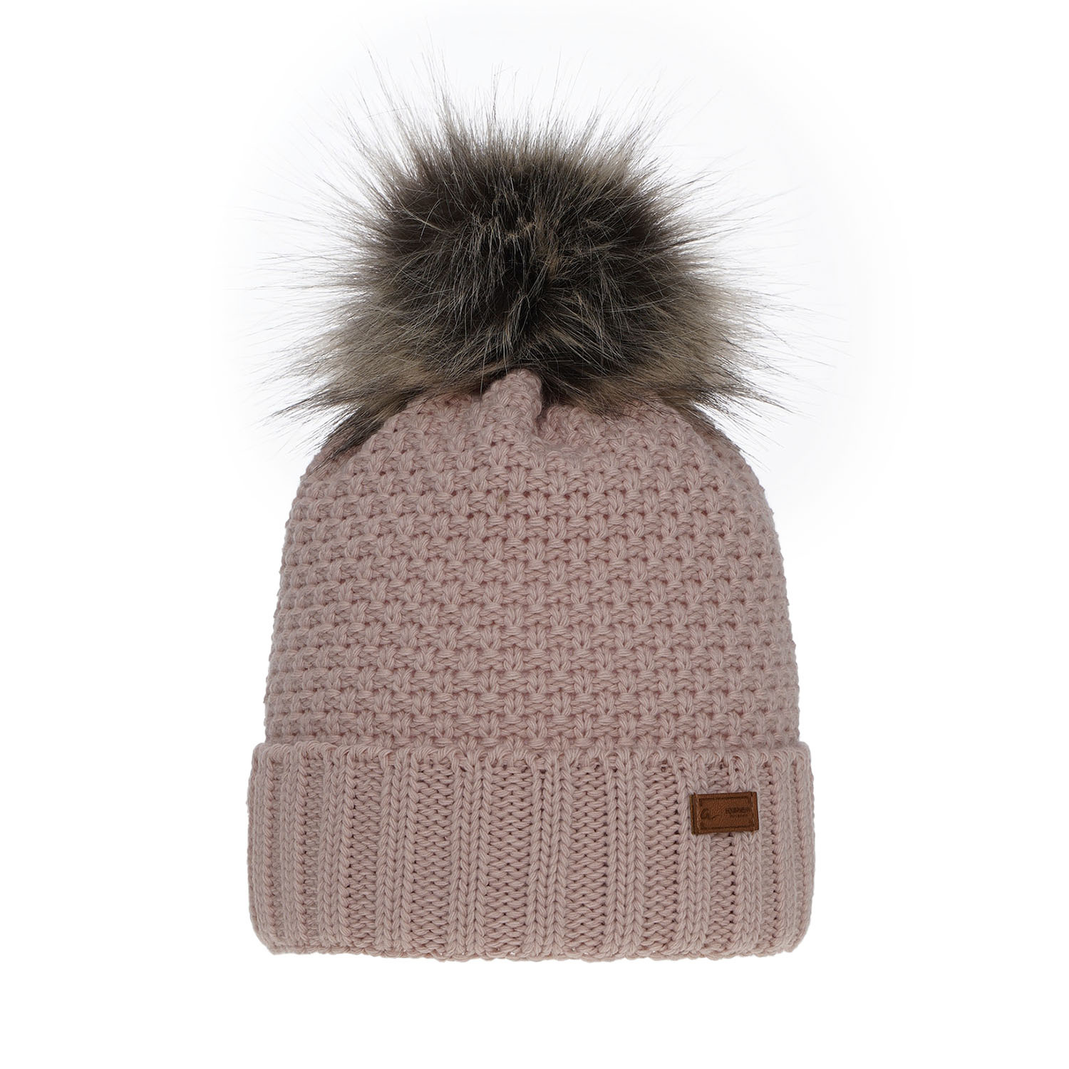 Bonnet d'hiver fille, rose, avec pompon, Pola