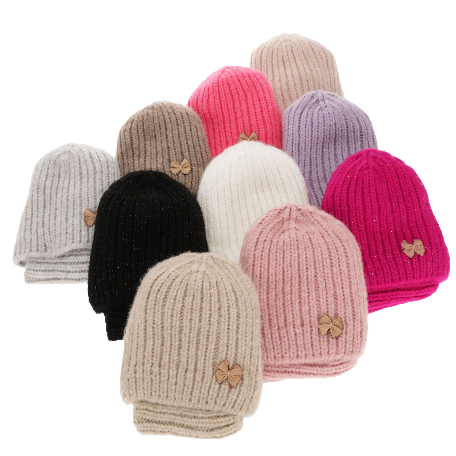 Ensemble d'hiver fille: bonnet et snood, blanc, Ingrid