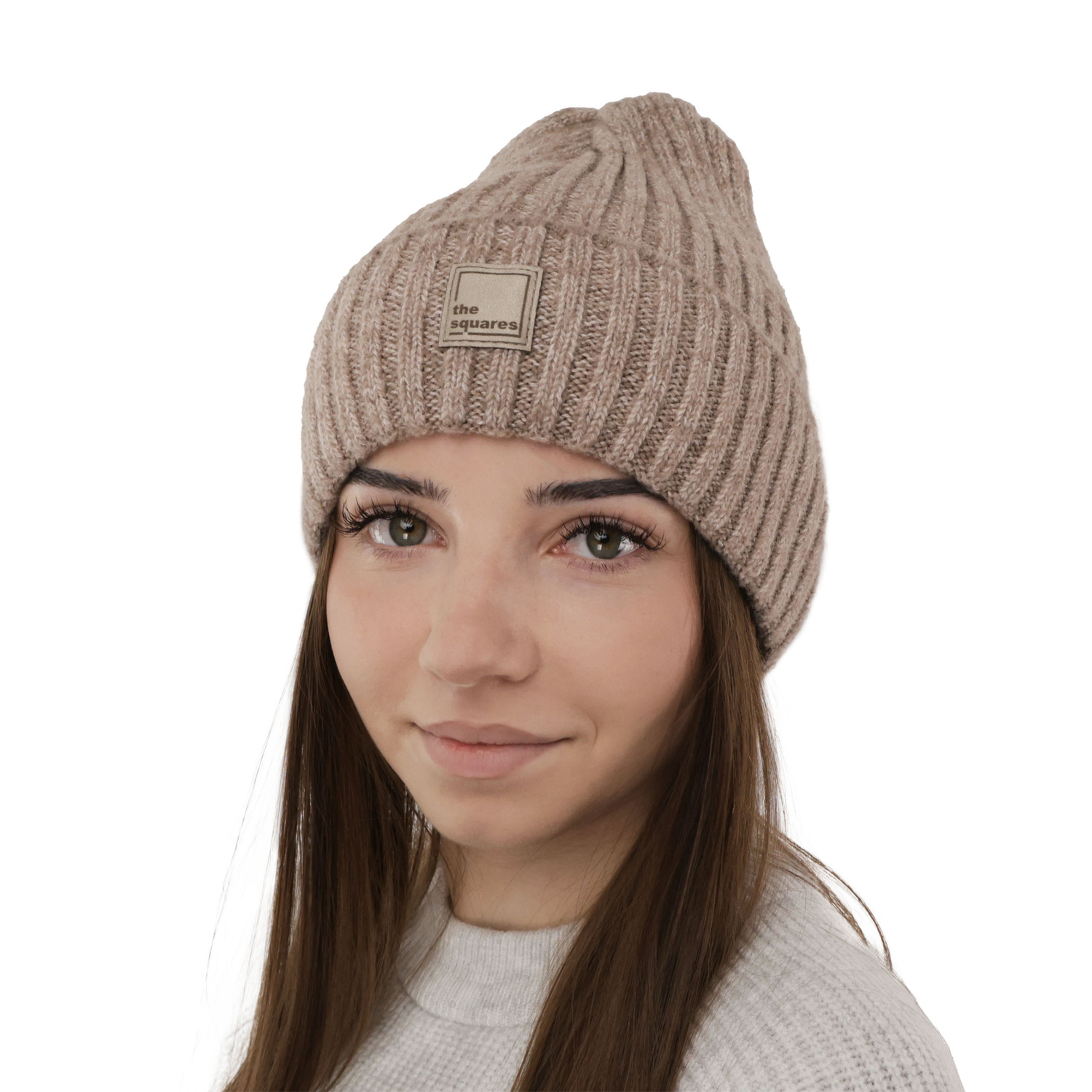 Bonnet d'hiver femme, violet, avec laine mérinos, Benedetta