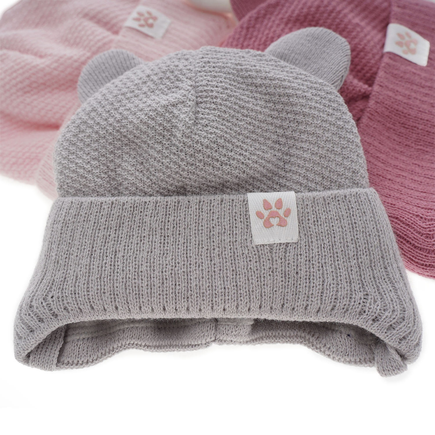 Bonnet d'hiver fille, rose, avec liens, Lala